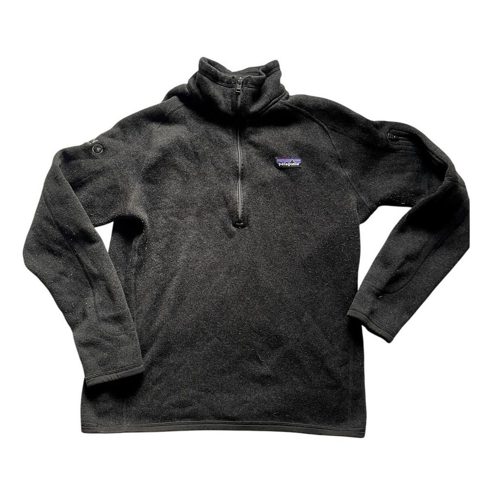 Patagonia Womens Better Sweater 1/4 Zip Fleece Pullover Black L 25617